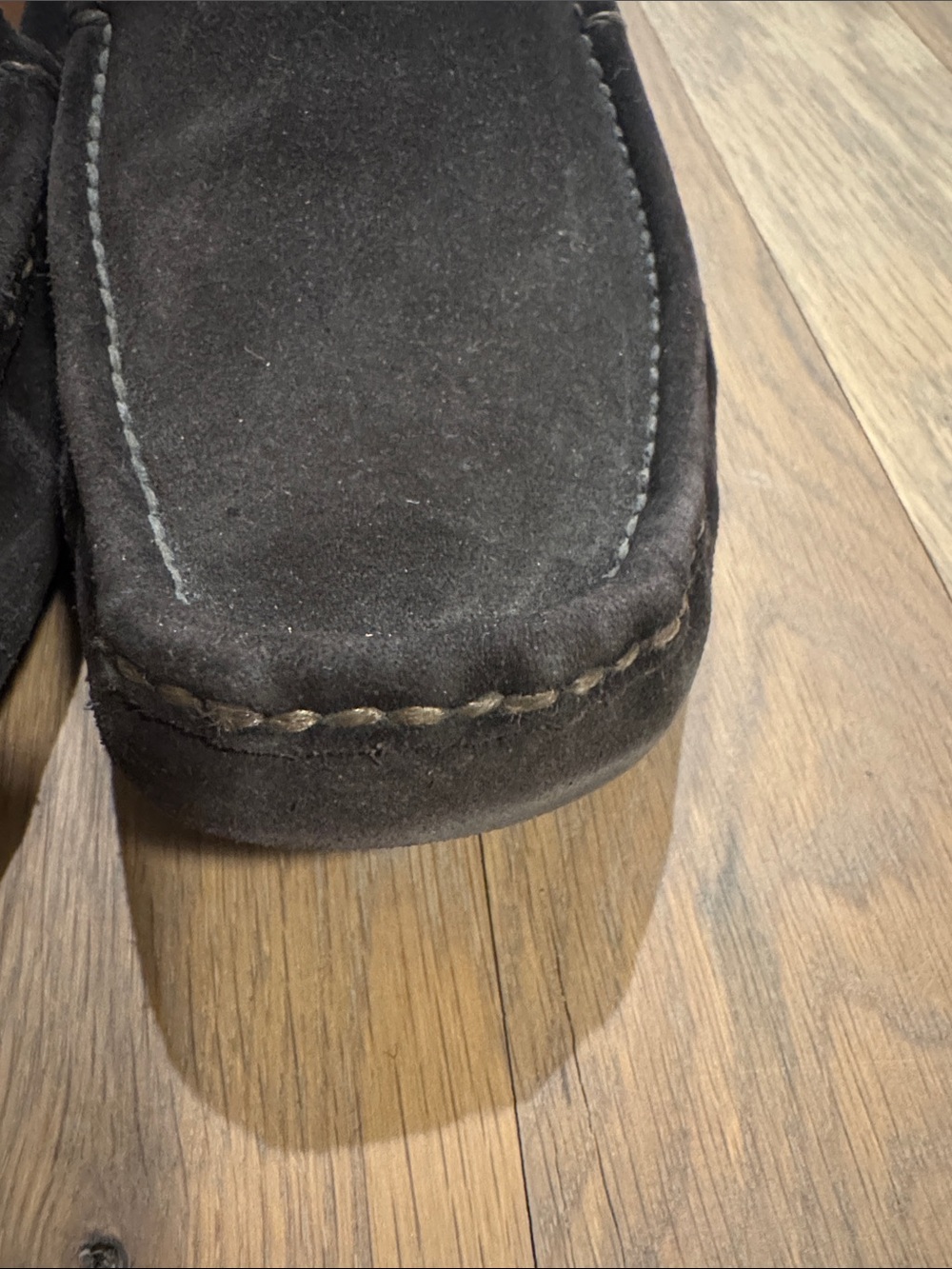 Prada Dark Brown Suede Moccasin Slip-Ons - Picture 9 of 11